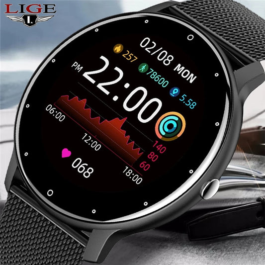 LIGE 2021 New Women Smart Watch Men Full Touch Screen Sport Fitness Watch Waterproof Bluetooth For Android ios smartwatch Men