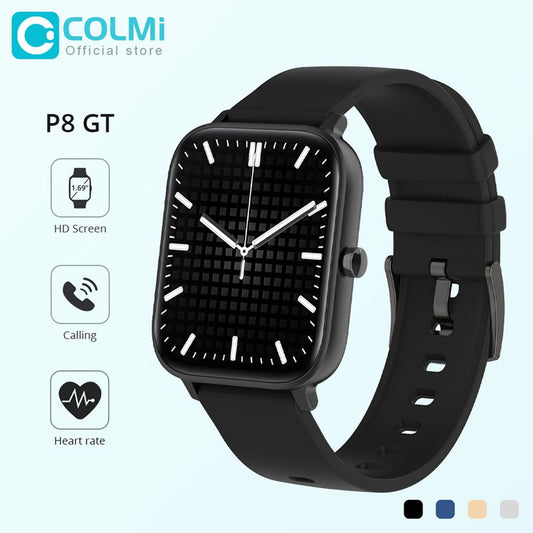 COLMI P8 GT 1.69 inch Smart Watch Men Full Touch Fitness Tracker Smart Clock IP67 Waterproof Women Smartwatch for Xiaomi Phone